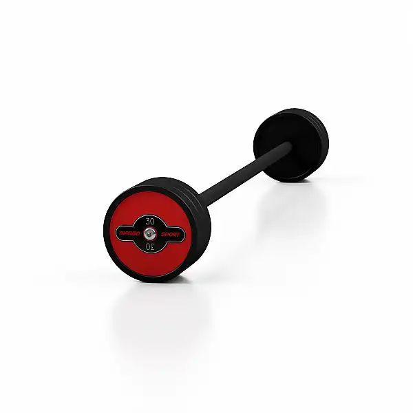 Штанга прогумована Marbo Sport 30кг, червоний глянець