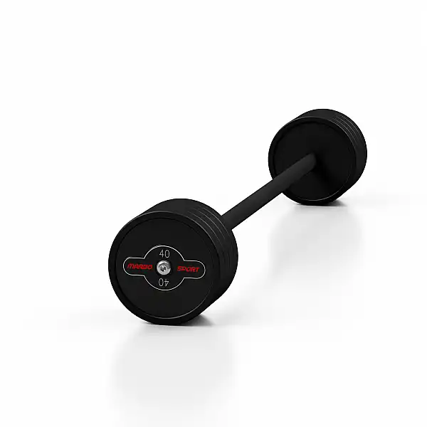 Штанга прогумована Marbo Sport 40кг, чорний матовий