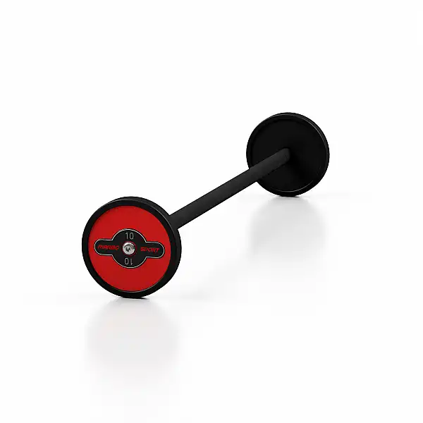 Штанга прогумована Marbo Sport 10кг, червоний глянець